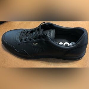 HUGO BOSS Men's Black Leather Casual Sneakers